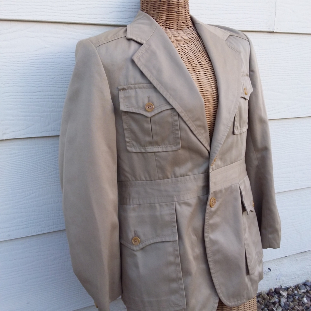 Beige Blazer Jacket by Europe Craft Import L